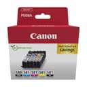 Canon PGI-580 + CLI-581, Cartuchos de Tinta Original, 5 Cartuchos de Tinta Independientes, 2 Color Negro y 3 Color Amarillo, Magenta y Cian, Compatible con Impresoras de Inyección de Tinta PIXMA - 1