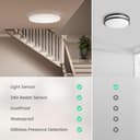 Yeelight LED Ceiling Light Motion Sensor, Waterproof Bathroom Ceiling Lamp Flicker-Free, Smart Lights Indoor 2000K-6000K Dimmable, Eye-Friendly Ceiling Light for Garage Shed Loft Bedroom Hallway - 8