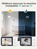 GHB Baby Monitor Video e Audio 3.2'', 2100mAh Monitor Baby con Telecamera, Visione Notturna, Modalità VOX, Rilevamento della Temperatura, Interfono Bidirezionale, Ninna Nanna - 7