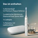 Philips Sonicare DiamondClean 9000 elektrische Zahnbürste, Schallzahnbürste mit App, Drucksensor, 4 Putzmodi, 3 Intensitätsstufen, Ladeglas und USB-Reiseetui, Roségold, Modell HX9911/94 - 9