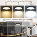 Plafon LED Techo Regulable 24W, Lámpara de Techo con Mando, Luz Nocturna Regulable 1800K, Lampara LED Techo Modernos 3000K-6500K Adecuado para Dormitorios Habitaciones Infantiles, Salones, Ø30, Negro - 2