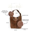 Lusso in pelle Aurora Quilted Suede Hobo Bag, Handmade Shoulder Bag for Women, Soft Leather Tote, Elegant Everyday Purse (Dark Tan) - 4