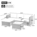 Juego de muebles de jardín de polirratán para 3 – 4 personas, salón de jardín con 3 sofás, taburetes, cojines y mesa de cristal, muebles de terraza, sofá esquinero, para jardín, balcón, terraza - 2