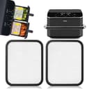 Paraspruzzi antispruzzo in acciaio inox Compatibile con Cosori Airfryer 8,5L/Dual Blaze TwinFry 10L, accessorio per friggitrice ad aria calda per Cosori CAF-R901-AEU 8,5L con esterno in silicone - 1