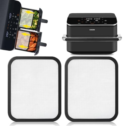 Paraspruzzi antispruzzo in acciaio inox Compatibile con Cosori Airfryer 8,5L/Dual Blaze TwinFry 10L, accessorio per friggitrice ad aria calda per Cosori CAF-R901-AEU 8,5L con esterno in silicone