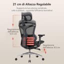 SIHOO Doro C300 Sedia Ufficio Ergonomica con Braccioli Ultra Morbidi in 3D, Supporto Lombare Dinamico per Sedia scrivania a Casa, Sedia da Scrivania con Schienale Regolabile,2 confezioni(Nero) - 5