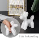 Notakia Estatua de perro grande de cerámica blanca con globo de cerámica, manualidades, decoración de escritorio, hecha a mano, moderna, pequeña estatua de animales de cerámica, adorno para decoración - 6