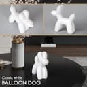Notakia Estatua de perro grande de cerámica blanca con globo de cerámica, manualidades, decoración de escritorio, hecha a mano, moderna, pequeña estatua de animales de cerámica, adorno para decoración - 8