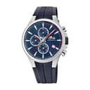 LOTUS Reloj Hombre Analógico de Caucho Azul - Movimiento de Cuarzo Reloj Deportivo Hombre - Cronógrafo - Calendario - Cristal Mineral de Alta Resistencia - Resistente al Agua 5 ATM 18621/1 Color - 3