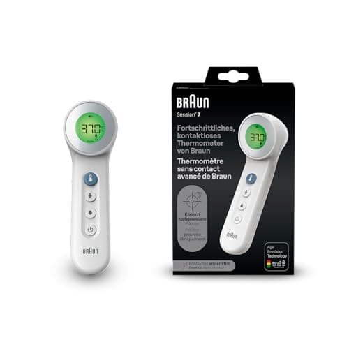 Braun Sensian 7 Termometro frontale senza contatto , Tecnologia Age Precision , 3 in 1 , Display digitale con codifica a colori , Adatto a neonati e bambini , Marchio #1 tra i dottori 1|BNT400