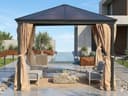 Jet-Line® Suez - Gazebo in alluminio, 3 x 3 cm, in alluminio, per giardino, impermeabile, per esterni, con tetto in policarbonato da 6 mm, stabile, resistente e resistente all'inverno - 9