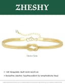 ZHESHY Pulsera Mujer Plata Oro 14k Cadena Con Perlas Corazón Ajustable Apilables Personalizada Joyas Para Mujer Regalo Cumpleaños Amigas - 5