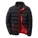 Men's Long Sleeve Cotton Padded Winter Jacket 2025 Zipper Down Coat Stand Collar Plus Size Outdoor Jacket - 4