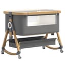 YAZOCO Cuna 3 en 1, Cuna de colecho,Crib Mecedora, Ajuste de Altura e inclinación del colchón, 4 Ruedas con Freno, Colchón Ergonómico (Versión Superior Gris) - 1