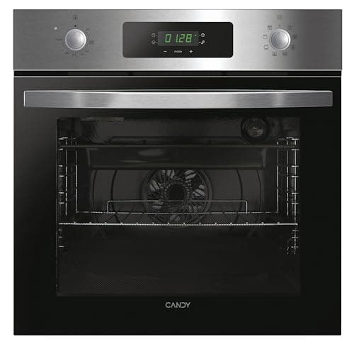 Candy FIDCP X625 L, Horno Multifunción, 70L, Bandeja y Rejilla, Limpieza Aquactiva, Convección + Ventilador radial, 8 Funciones, Display Timer Touch, Mandos Push&Pull, Puerta 2 Cristales, Inox y Negro