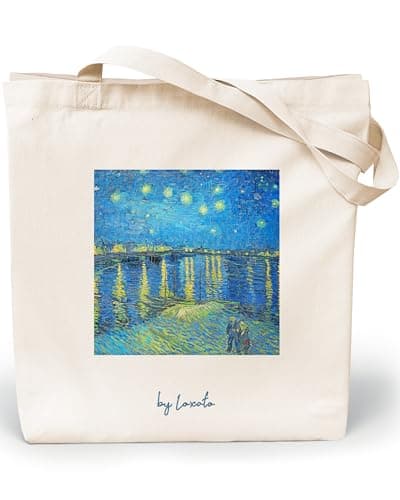Loxato Borsa Shopper Donna - Tote Bag Tela - Shop Art - Extra Largo 35x42cm - Shopper in Tela - Canvas