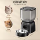 PUPPY KITTY Distributore Automatico Cibo Gatti, 2.4G WiFi Dispenser Cibo Gatti Collegare APP con 10S Registrazion, Ciotola in Acciaio Inossidabile 304, 1-10 Pasti al Giorno, 3L - 7