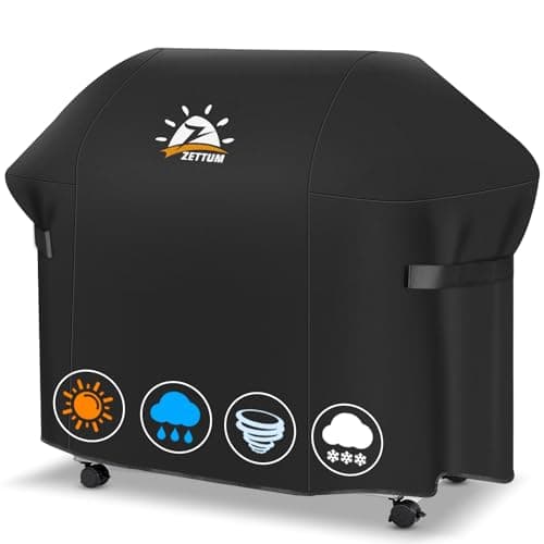 Zettum Copertura Barbecue da 147 cm, 7130 Copri in PU per BBQ Weber Genesis II Series， 600D Impermeabile Telo Esterno per Weber Genesis E-330, E-310, S-310, S-330, S-335, S-340 (147 x 63 x 113 cm)
