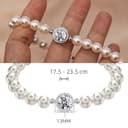 FEIKFEIZ Perlenarmband mit Moissanit, 2CT laborgezüchtete Moissanit-Diamanten, rhodiniertes Gold, verstellbares Armband aus Süßwasserperlen, silbernes Armband, Geschenk für Damen. - 3