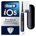 Oral-B iO 5 Cepillo de Dientes Eléctrico Negro Recargable, 1 Cabezal y Estuche De Viaje, 1 Portarrecambios, 5 Modos De Cepillado Con Blanqueamiento Dental, Sensor De Presión, Diseñado por Braun - 1