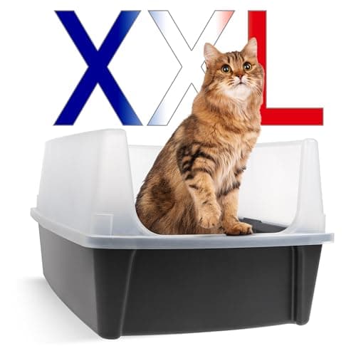 Iris Ohyama, Bandeja de Arena Extra Grande para Gatos, Caja de Arena XL, Gris, Bandeja de Lados Altos, Lados extraíbles, a Prueba de Fugas, fácil Limpieza, para Gatos Adultos Grandes, Dos Animales