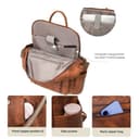 YALIZHNA Leder Laptop-Rucksack Für 15,6 Zoll,Mode Damen College Schule Rucksacks,Frauen Schultertasche Outdoor Reise-Rucksack (Kaffee) - 4