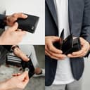 Berliner Bags Portafoglio Uomo in Vera Pelle con Protezione RFID, 4 Carte, 2 Scomparti Banconote, Portamonete, Tasca Documenti, Gettone Carrello, Scatola Regalo – Nero - 5