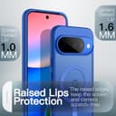 JETech Funda Magnética para Google Pixel 10/10 Pro 2025, Compatible con MagSafe y Cargador Pixelsnap, Carcasa Antigolpes Translúcida Mate Respaldo (Índigo) - 6