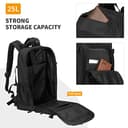 HUNTVP Militär Rucksack 25L Bundeswehr Rucksack Herren Taktischer Angelrucksack Wasserdicht Miltec MOLLE Tactical Backpack für Herren Damen Sport Radfahren Outdoor Camping, Schwarz - 3