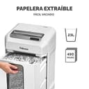 Fellowes Powershred 12MS - Destructora trituradora de Papel, destruye hasta 12 Hojas, minicorte, Nivel de Seguridad DIN P-4, para pequeñas Empresas y oficinas domésticas, 1-3 usuarios, Color Blanco - 6