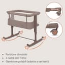 lionelo Aurora 3in1 Culla Co-sleeping e Lettino da viaggio per neonato bambini fino 9kg Regolabile in altezza e Inclinazione Parete aperta rete traspirata Materasso innovativo Zanzariera - 5