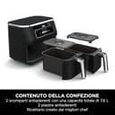 Ninja Foodi Dual Zone Friggitrice ad Aria Digitale, 2 Cestelli Antiaderenti, 7.6L, 4 in 1, Senza Olio per Massima Croccantezza, Cottura Arrosto e Riscaldamento, Lavabile in Lavastoviglie, Nero AF200EU - 2