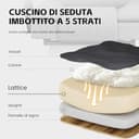 Submi Sedia da Ufficio Ergonomica con Poggiapiedi in Tessuto, Poltrona Ufficio Sedia Scrivania ad Altezza Regolabile con Ruote Piroettanti, Sedia Ufficio per Home, Sedia Gaming, Grigio Scuro - 6