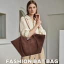 AUNGKWANG Tote Bag Damen, Shopper Tasche Damen Groß, Large Shoulder Handbag mit Abnehmbarer Schlaufe, Vintage Tasche für Arbeit Einkauf Reisen Büro - 6