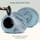 MEOWFIA Cuccia per gatti in feltro di alta qualità - Cuccia fatta a mano in lana merino per gatti e gattini (tonalità chiare) (grande turchese vivace) - 5