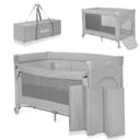 Lionelo Ellen Lettino da Viaggio 3 in 1 – Culla Co-Sleeping con Fianco Abbassabile, Box Bambini con Materasso a 2 Livelli, 125 × 65 × 78 cm, Uscita Laterale Zip, Ruote con Freno, Borsa da Trasporto - 1