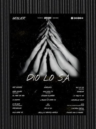 Generico Geolier Album Dio Lo Sa Poster, Trap/Rap Italiano, Hip Hop, Icone, Decorazioni, Stampa (Dio Lo Sa, SENZA CORNICE, 30x40 cm)