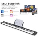 Maxmass 88 Keys Folding Digital Piano, Portable Electronic Keyboard with Bluetooth MIDI Function, Dual Speakers, Carry Bag, Sustain Pedal, Full Size Semi-Weighted Piano for Beginners Adults (Black) - 3