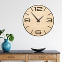 Giallobus - Reloj premium - Simple relief - Madera de MDF - Premium 60x60cm - n.09 Ash tree - Artesano Made in Italy - Silencioso - Idea de regalo - Doble nivel moderno - 4
