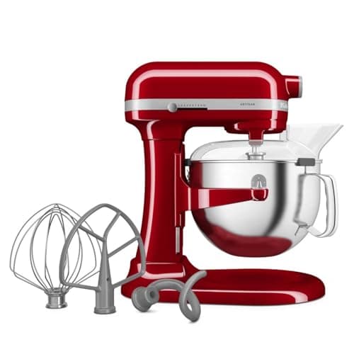 KitchenAid Artisan 5KSM60SPX 5.6L Bowl-Lift Stand Mixer, 11 Speeds & Soft Start, Heavy Duty Full Metal Construction, Kneads 3.7kg Dough, Makes 11 Dozen Cookies, Empire Red