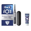 Oral-B Spazzolino Elettrico Ricaricabile iO 3 Nero, 1 Spazzolino Elettrico, 1 Testina Di Ricambio, Custodia Da Viaggio + Dentifricio Oral-B Advanced Protezione Gengive, Pulizia Denti Efficace - 1
