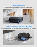 ECOVACS DEEBOT T80S Omni Robot Aspirador y Mopa, 24 800 Pa, OZMO Roller 2.0, Tecnología ZeroTangle 3.0, Mecanismo Triple Lift, Lav Mopa con Agua Cal a 40-75 °C, Secado Aire Cal, Negro - 7