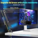 FIFINE XLR Streaming Micrófono Dinámico de Podcast, RGB Gaming Micrófono USB con Soporte Microfono per Ordenador PS4 PS5, para Podcast Estudio Podcasting Grabación - 8