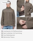 Kapten & Son Everyday 3in1 Funktionsjacke Taupe M | Regenjacke Damen & Herren Beige mit herausnehmbarer Fleecejacke | Outdoor Jacke mit 10.000 mm Wassersäule, aktungsaktiv, winddicht - 7