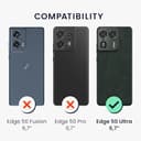 kwmobile Case for Motorola Edge 50 Ultra Case - Protective Slim TPU Phone Cover - Soft Matte Finish - Dark Slate - 2