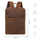 STILORD 'Noé' Mochila Elegante para Ordenador de 14 Pulgadas Mochilas de Cuero para Negocios Hombre Mujer Backpack de Trabajo Cuero Genuino, Color:avani - marrón - 3