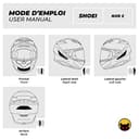 FYB© Set mit 5 reflektierenden Streifen, wiederverwendbar, kompatibel mit Helm Shoei NXR 2™, 3M™ Technologie, Schwarz - 7