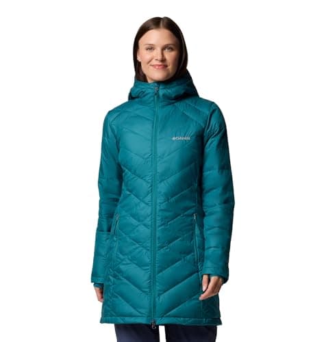 Columbia Long Hooded Jacket Heavenly-Chaqueta Larga con Capucha, Azul (Azul Río), M para Mujer