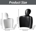 Kityemo Estatua de Pareja de cerámica, Decoración de Escultura Abstracta, Estatua de Amor Creativa como Adorno para Sala de Estar Dormitorio Oficina, Figurilla Blanca y Negra, Regalos para Parejas. - 4