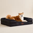 EHEYCIGA Orthopädisches Hundebett Grosse Hunde, 112x81cm, Memory Foam Hundekorb XL, Waschbar Hundesofa Wasserdicht rutschfest, Hundecouch mit Hohem Rand, Schwarz - 9